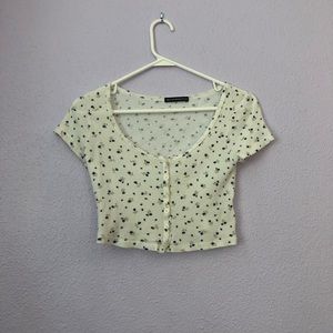 White cropped brandy Melville top